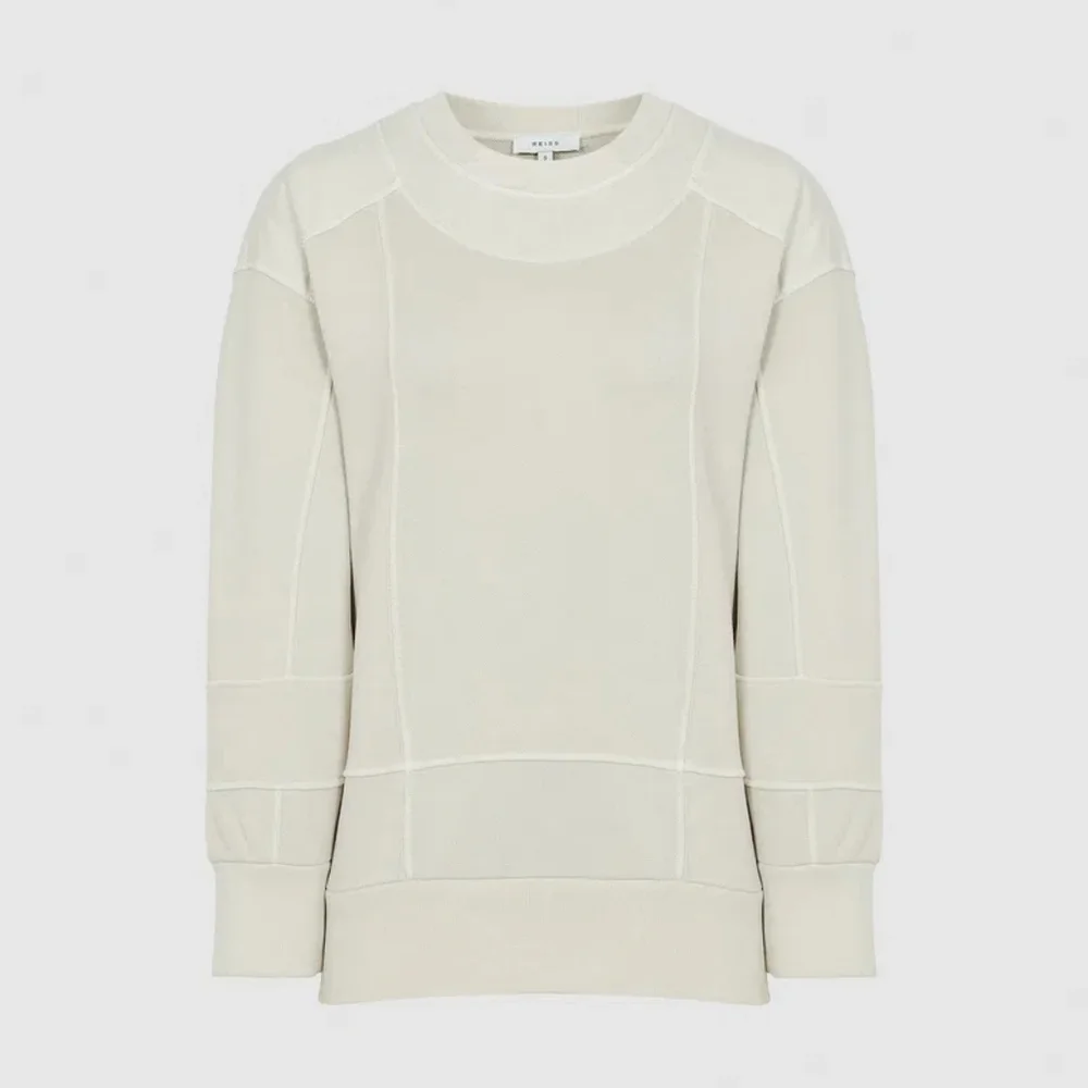 Reiss Anais Off White Thick High Quality Cotton Crewneck Sweatshirt M - Picture 1 of 11